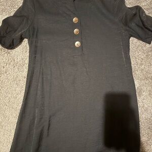 Elegant Black Button-Up Dress